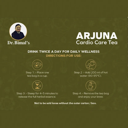 Dr. Bimal's Arjuna Cardio Care Tea with Ashwagandha, Shankhpushpi & Daalchini | 50 Tea Bags